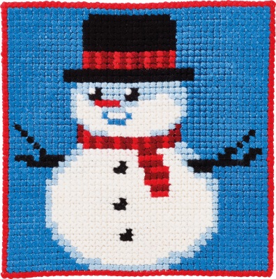 click here to view larger image of Childrens Kit - Snowman w/Top Hat (needlepoint kit)