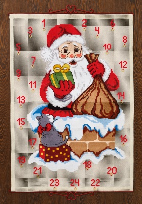 click here to view larger image of Advent Calendar - Santa in Chimney (counted cross stitch kit)