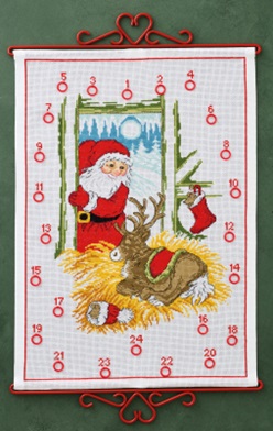 click here to view larger image of Advent Calendar - Reindeer and Santa (counted cross stitch kit)