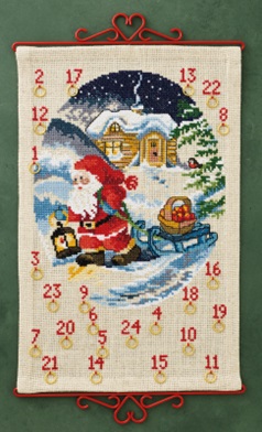 click here to view larger image of Advent Calendar - Santa with Apples (counted cross stitch kit)