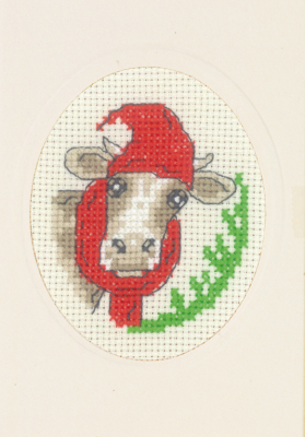 click here to view larger image of Card - Cow (counted cross stitch kit)