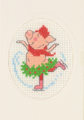 click here to view larger image of Card - Pig (counted cross stitch kit)