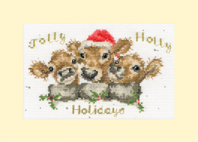 click here to view larger image of Card - Jolly Holly (counted cross stitch kit)