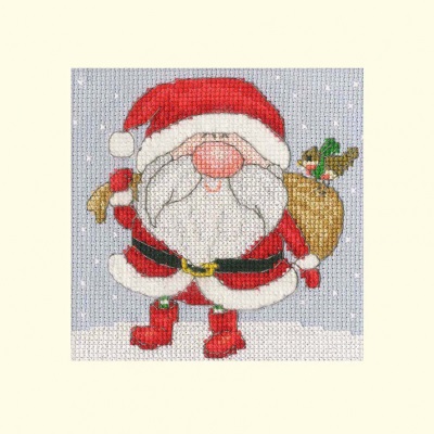 click here to view larger image of Card - Jolly Santa (counted cross stitch kit)