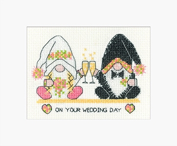click here to view larger image of Gonk - Wedding Day Cards (counted cross stitch kit)