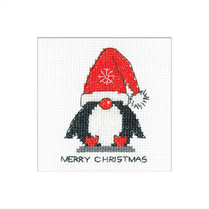 click here to view larger image of Penguin - Santa Hat Cards (counted cross stitch kit)