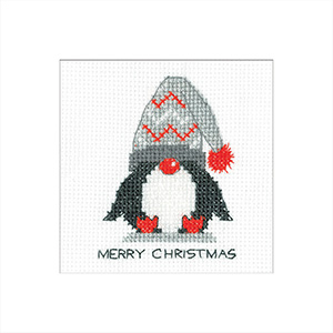 click here to view larger image of Penguin - Wooly Hat Cards (counted cross stitch kit)