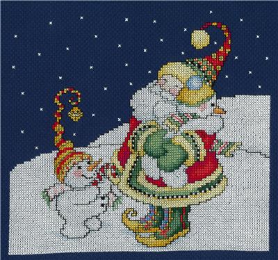 click here to view larger image of December Hugs - Mary Engelbreit (counted cross stitch kit)