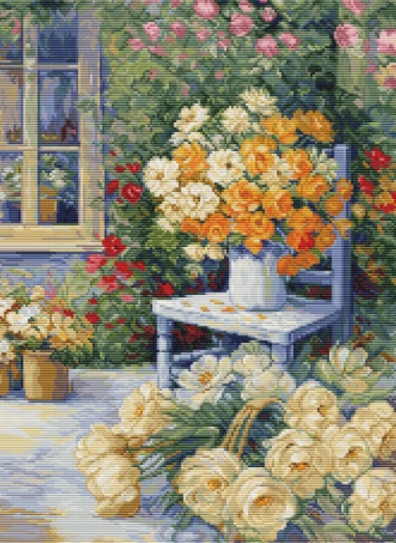 click here to view larger image of Garden Corner (counted cross stitch kit)
