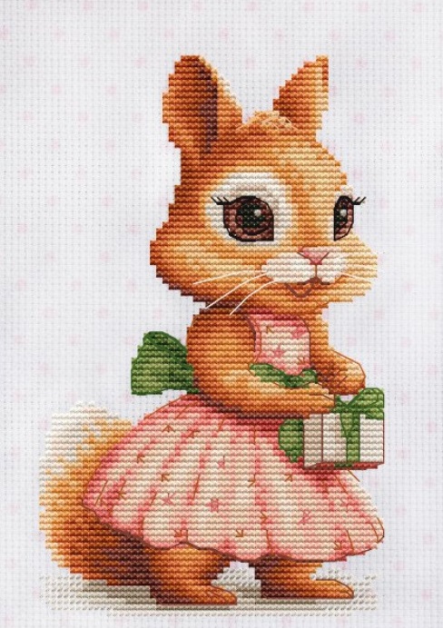 click here to view larger image of Squirrels Gift, The (counted cross stitch kit)
