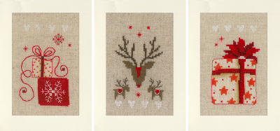 click here to view larger image of Christmas Greeting Cards (counted cross stitch kit)