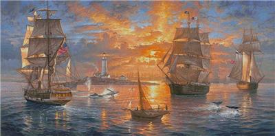 click here to view larger image of Boston Harbor Sunset (Large) (chart)