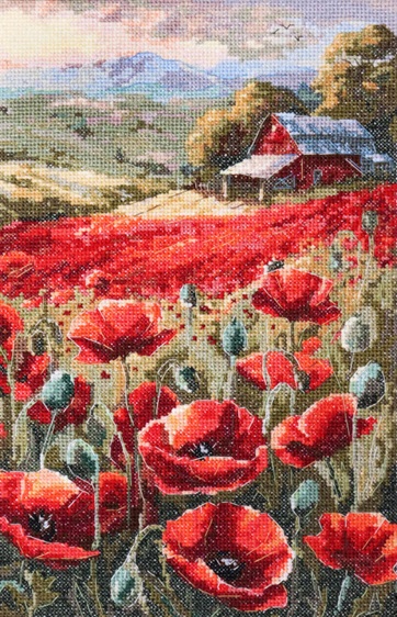click here to view larger image of Poppies at Sunset (counted cross stitch kit)