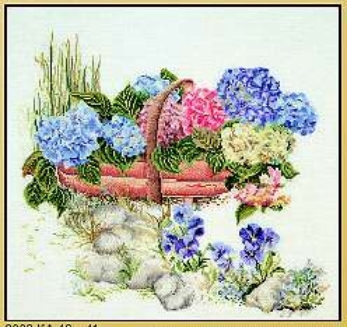 click here to view larger image of Basket of  Flowers (counted cross stitch kit)