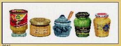 click here to view larger image of Mustard Pots - Linen (counted cross stitch kit)