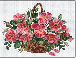 click here to view larger image of Wild Roses Basket (chart)