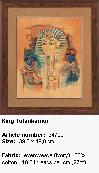 click here to view larger image of King Tutankamun (counted cross stitch kit)