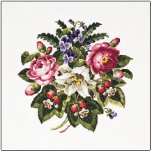 click here to view larger image of Flowers and Berries (counted cross stitch kit)