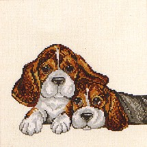 click here to view larger image of Two Puppies (counted cross stitch kit)