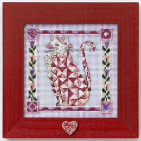 click here to view larger image of Scarlet - Quilted Cats by Jim Shore (2008) (counted cross stitch kit)