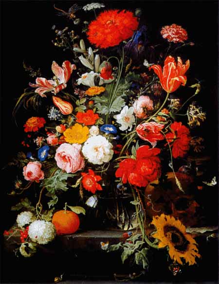 click here to view larger image of Opium Poppy, Sunflower and Other Flowers in a Glass Vase (chart)