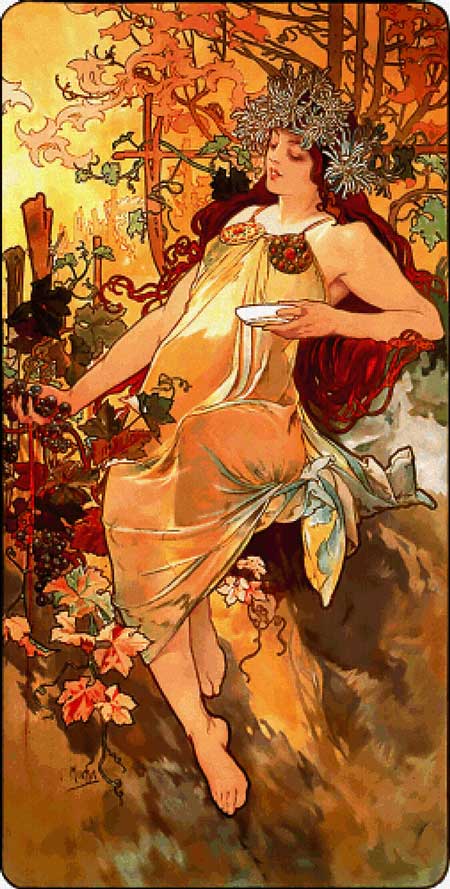 click here to view larger image of Autumn - Alphonse Mucha (chart)
