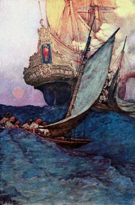 click here to view larger image of An Attack on a Galleon - Howard Pyle	 (chart)