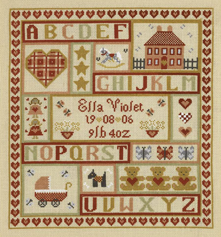 click here to view larger image of Sugar & Spice Patchwork Sampler (KIT) - 16ct Aida (chart)
