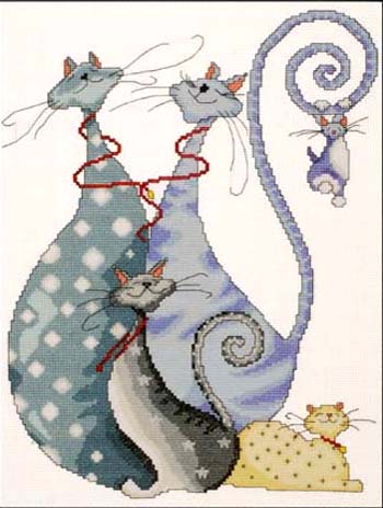 click here to view larger image of Cat Pack (counted cross stitch kit)