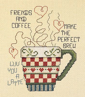 click here to view larger image of Friends and Coffee (counted cross stitch kit)