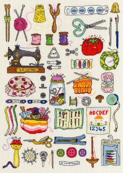 click here to view larger image of Hobbies - Sewing - Amanda Loverseed (counted cross stitch kit)