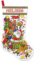 click here to view larger image of Santa & Sleigh Stocking (counted cross stitch kit)