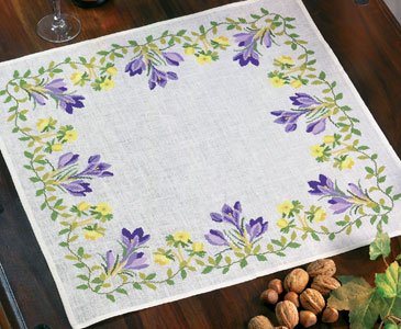 click here to view larger image of Crocus Tablecloth (counted cross stitch kit)