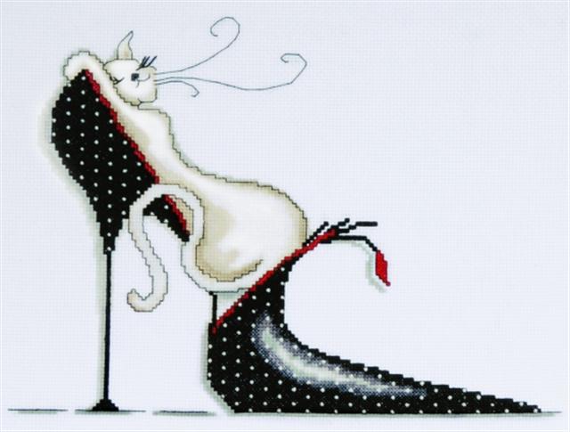 click here to view larger image of Polka Dot Shoe (counted cross stitch kit)