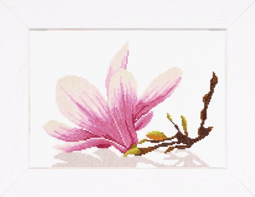 click here to view larger image of Magnolia Twig with Flower (27ct) (counted cross stitch kit)
