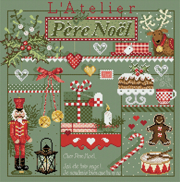 click here to view larger image of L'Atelier Du Pere-Noel KIT - Linen (counted cross stitch kit)