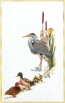 click here to view larger image of Blue Heron With Mallards (counted cross stitch kit)