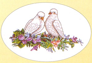 click here to view larger image of Dove Lovebirds (counted cross stitch kit)