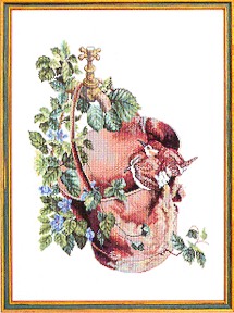 click here to view larger image of Wrens On A Bucket (counted cross stitch kit)