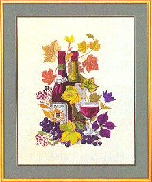 click here to view larger image of Wine Motif III (counted cross stitch kit)