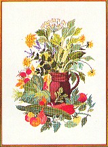 click here to view larger image of Vegetables & Herbs in a Pitcher (counted cross stitch kit)