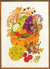 click here to view larger image of Vegetables & Herbs in a Basket (counted cross stitch kit)