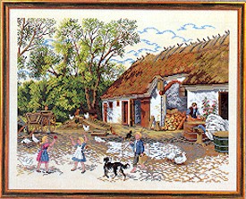 click here to view larger image of Playing On The Farm (counted cross stitch kit)