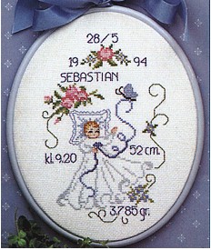 click here to view larger image of Birth Announcement - Boy (counted cross stitch kit)