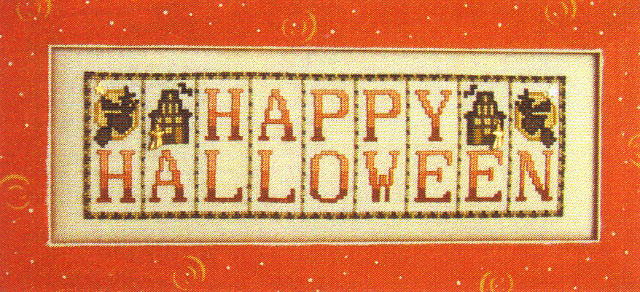 click here to view larger image of Happy Halloween - Phrase (Mini Block) (chart)