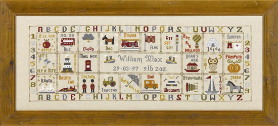 click here to view larger image of Just For A Boy (KIT) - 32ct Linen (counted cross stitch kit)