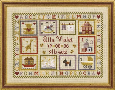 click here to view larger image of Toy Shop Birth Sampler (CHART) (chart)