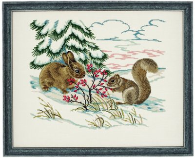 click here to view larger image of Winter Animals (counted cross stitch kit)