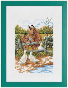 click here to view larger image of Donkey and Ducks (counted cross stitch kit)
