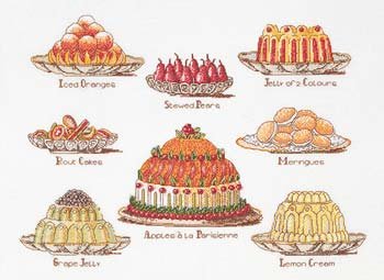 click here to view larger image of Sweet Dishes - Linen (counted cross stitch kit)